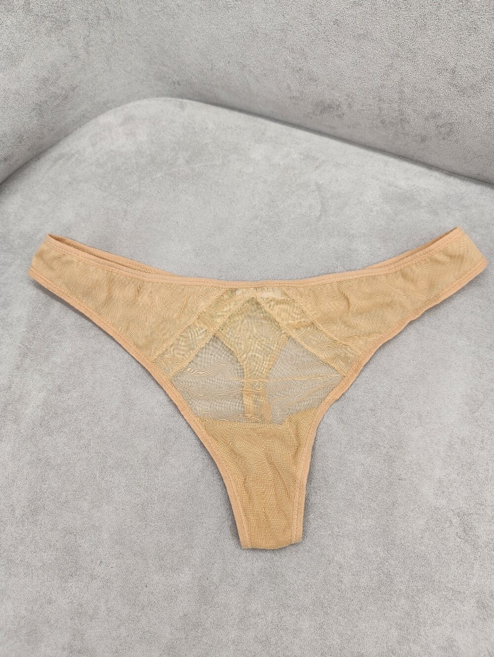 La Perla String Panties M Cream Mesh Thong Underwear Luxury Made Italy New$185